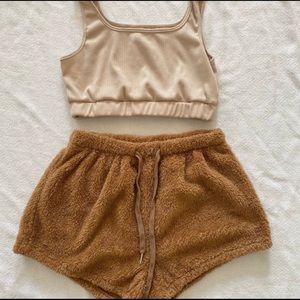 Fuzzy Teddy Pajama Shorts